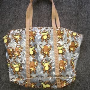 COPY - Super Cute Clear Plastic Monkey pattern Tote Bag